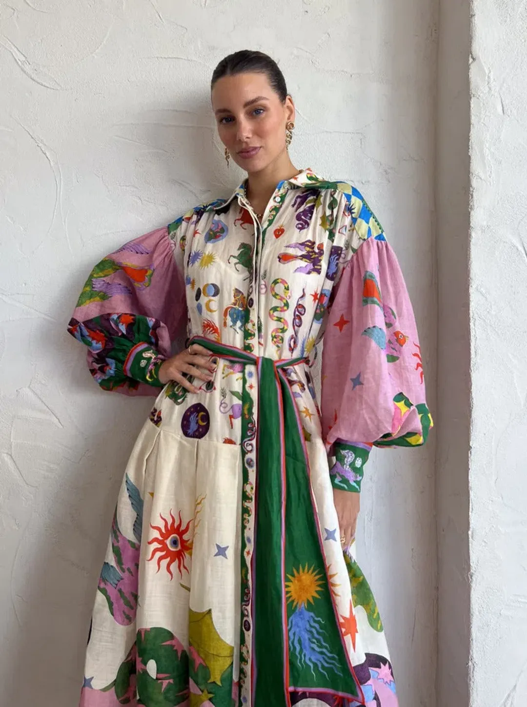 Alemais Seeker Shirtdress Multi Print Size 10 for rent on The Volte - main image