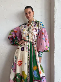 Alemais Seeker Shirtdress Multi Print Size 10 for rent on The Volte - image 3