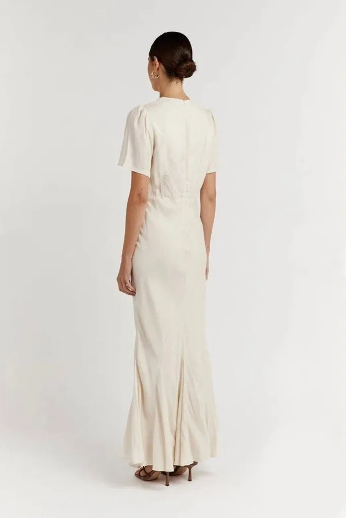 Dissh Campbell Oyster Midi Dress Cream Size 8 - Image 4