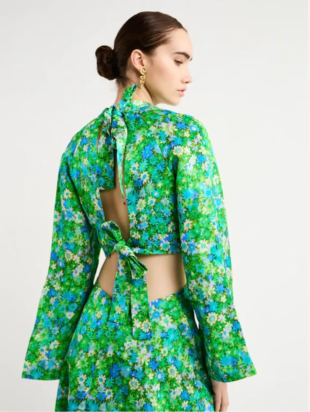 Alemais Cassandra Cut Out Mini Dress In Turquoise Size 8 - Image 4