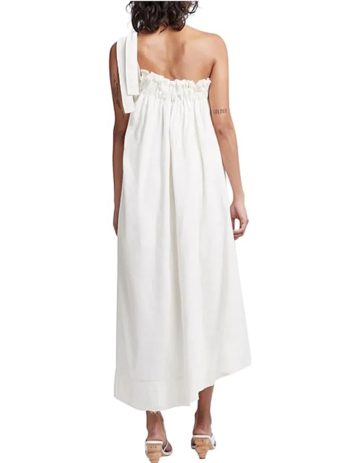 Aje Rarity One Shoulder Midi Dress White Size 10 - Image 3