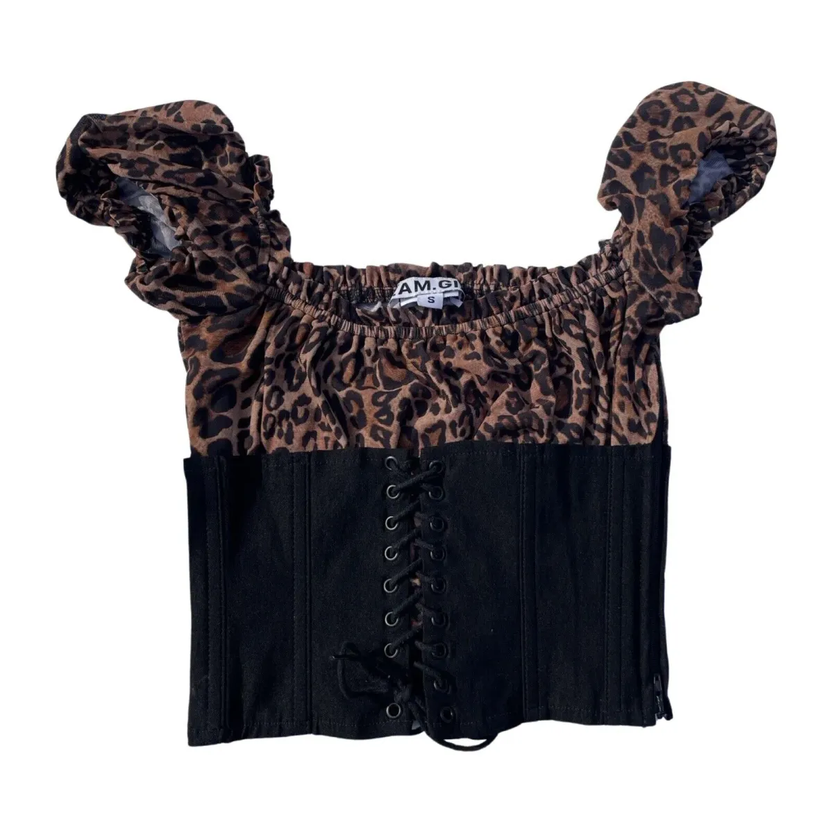 I AM GIA Leopard Rhia Corset Crop Top Size S/Au 8 - Image 3