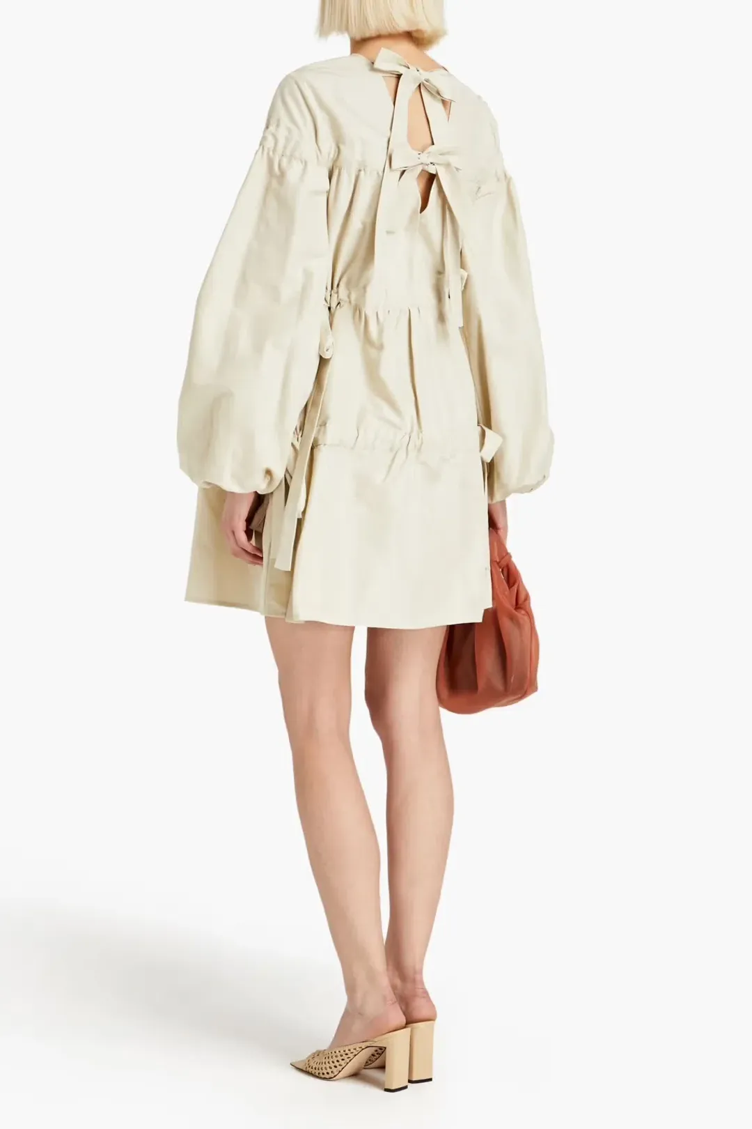 Rachel Gilbert Faille Mini Dress Ecru Size 8 for rent on The Volte - main image