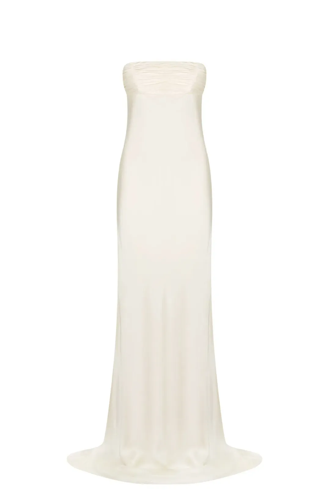 Shona Joy La Lune Strapless Ruched Bodice Maxi Dress in Cream Size 10 for rent on The Volte - main image