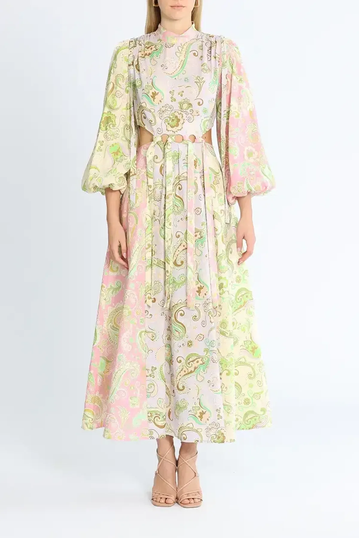 Alemais Marta Cutout Midi Dress Multi Print size 12 for rent on The Volte - main image