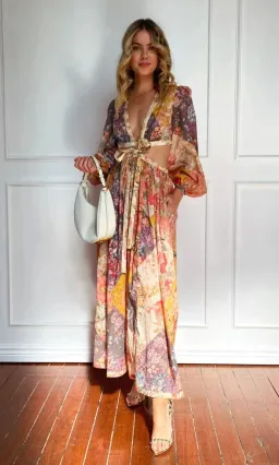 Zimmermann Pattie Patchwork Dress in Patch Floral Size 1 / Au 10 for rent on The Volte - image 2