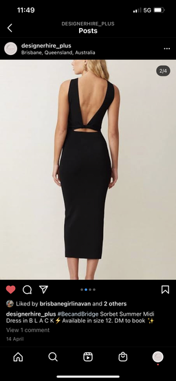 Bec & Bridge Sorbet Summer Midi Dress Black Size 12 for rent on The Volte - image 4