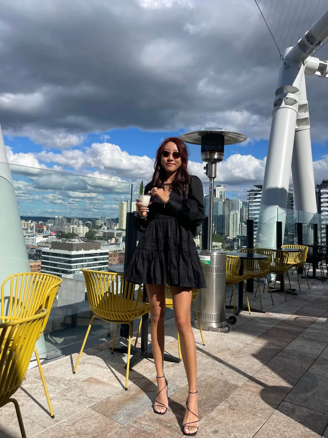 AJE Fallingwater Gathered Mini Dress Black Size 6 for rent on The Volte - main image