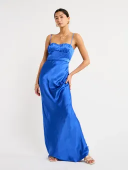 Shona Joy Oliviera Ruched Maxi Dress Blue Size 8 for rent on The Volte - image 4