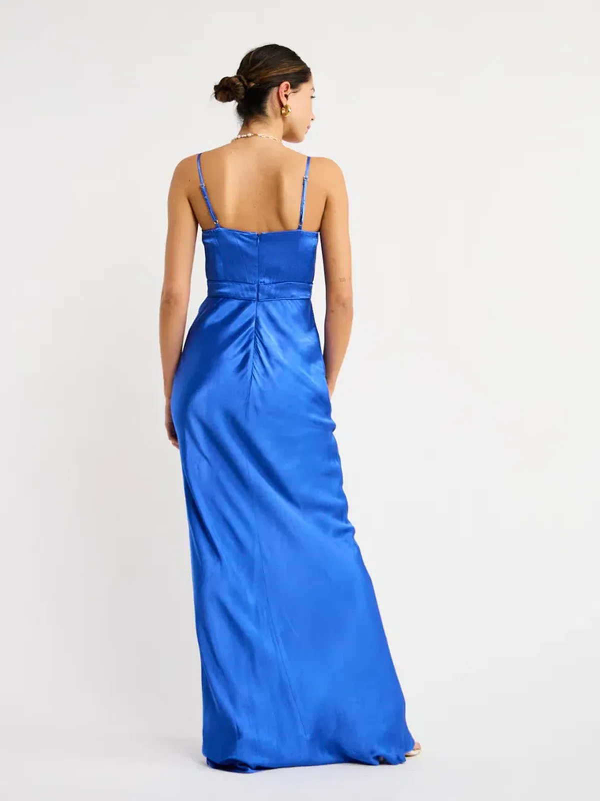 Shona Joy Oliviera Ruched Maxi Dress Blue Size 8 - Image 3