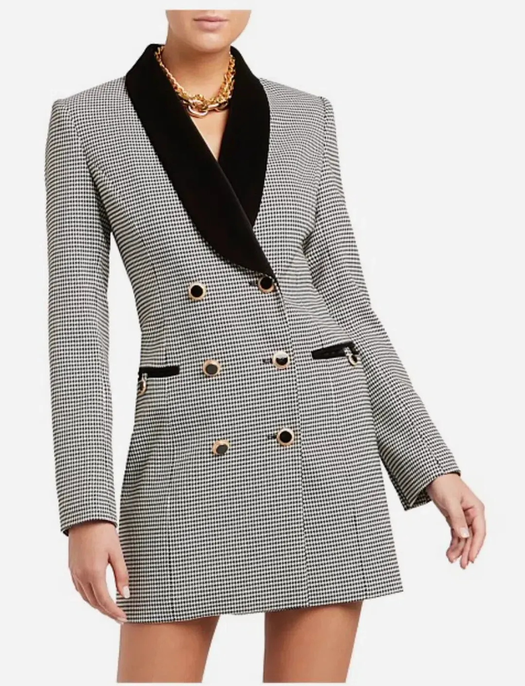 Rebecca Vallance Sebastian Mini Dress Houndstooth Print Size 12 for rent on The Volte - main image