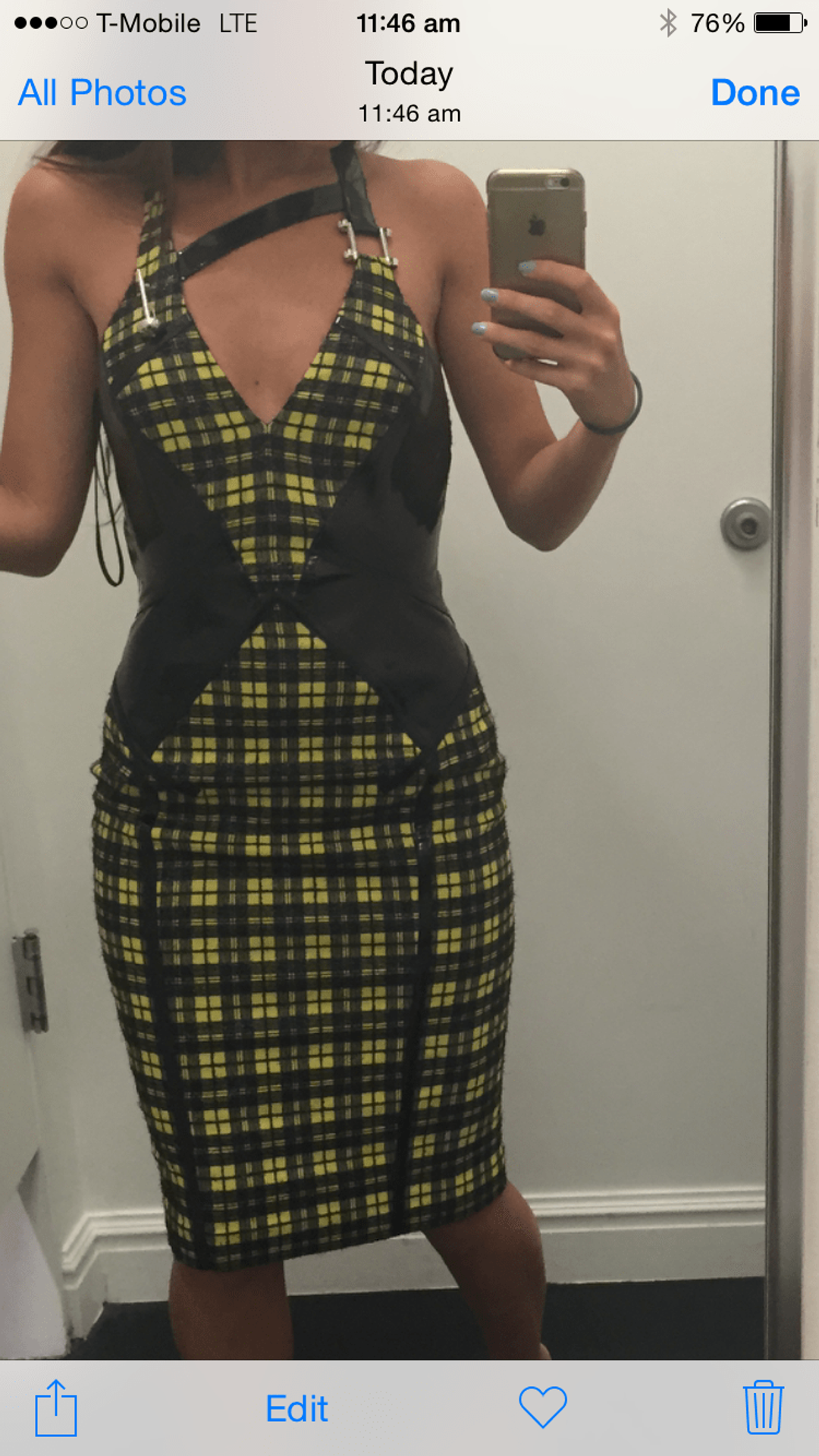 Versace Lurex Tartan Dress Print Size 4 for rent on The Volte - main image