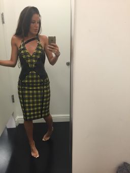 Versace Lurex Tartan Dress Print Size 4 for rent on The Volte - image 4