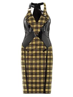 Versace Lurex Tartan Dress Print Size 4 for rent on The Volte - image 2