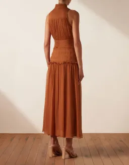 Shona Joy Noemi Sleeveless Button Up Midi Dress in Siena Size 14 for rent on The Volte - image 3