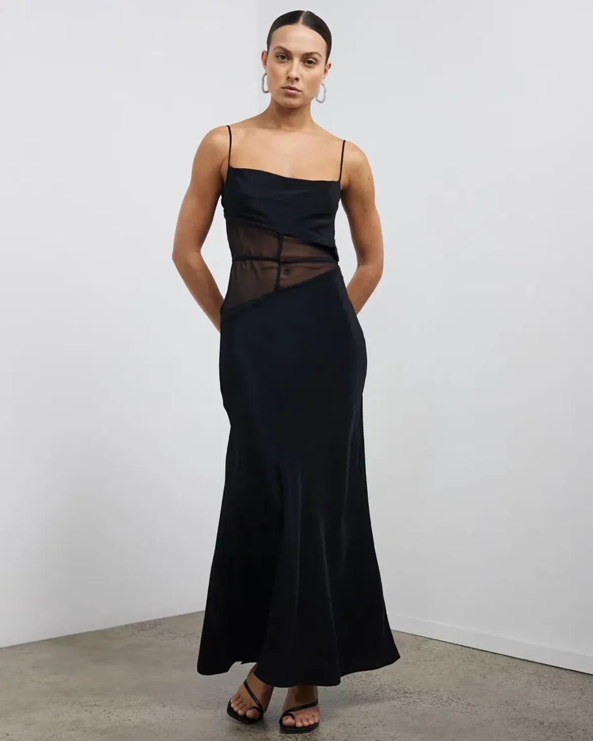 Christopher Esber Split Waist Tie Dress Black Size 8 for rent on The Volte - main image