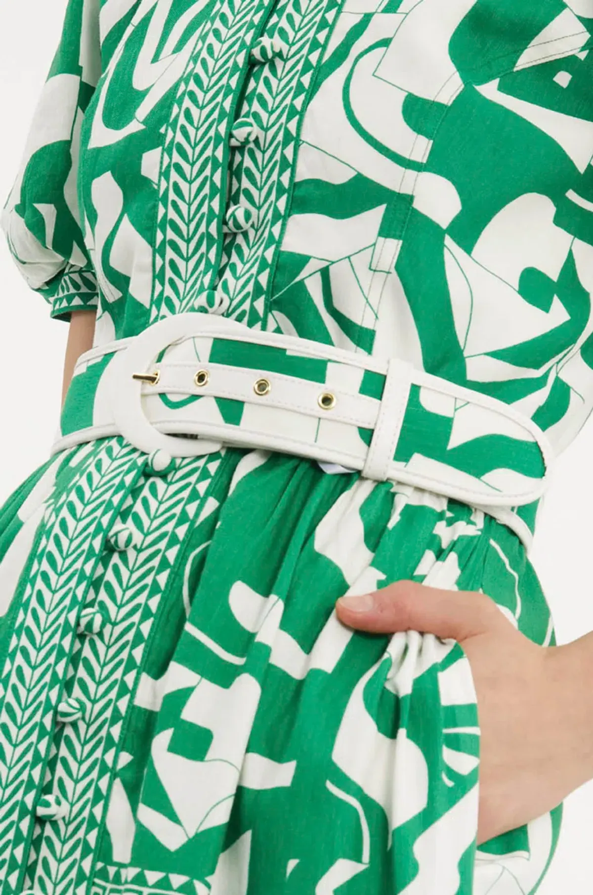 Rebecca Vallance Buttercup Midi Dress Green Print Size 8 - Image 2