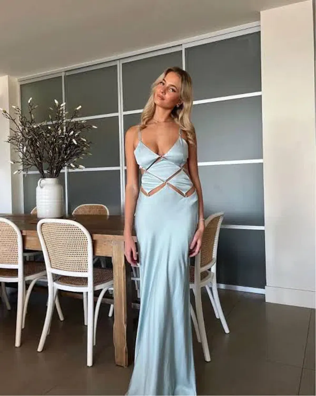 Bec & Bridge Diamond Days Maxi Dress Cloud Blue Size 8 - Image 3