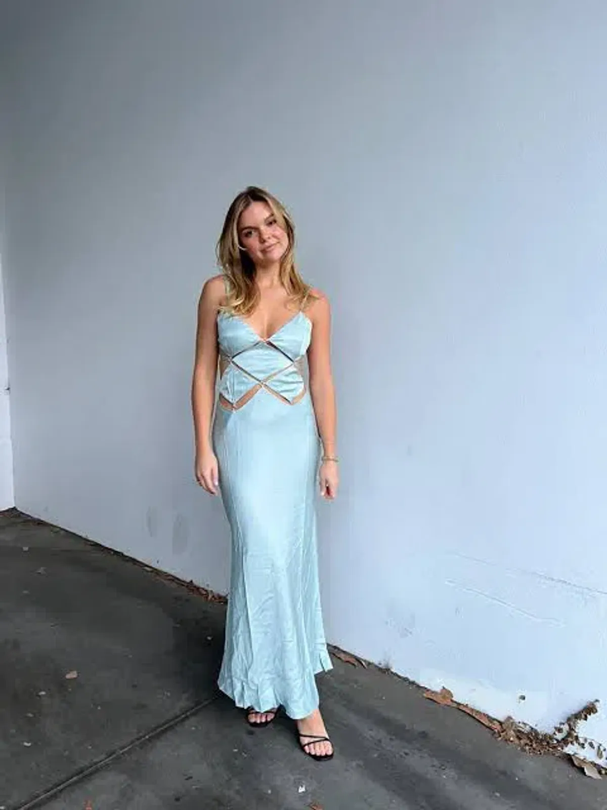 Bec & Bridge Diamond Days Maxi Dress Cloud Blue Size 8 - Image 4