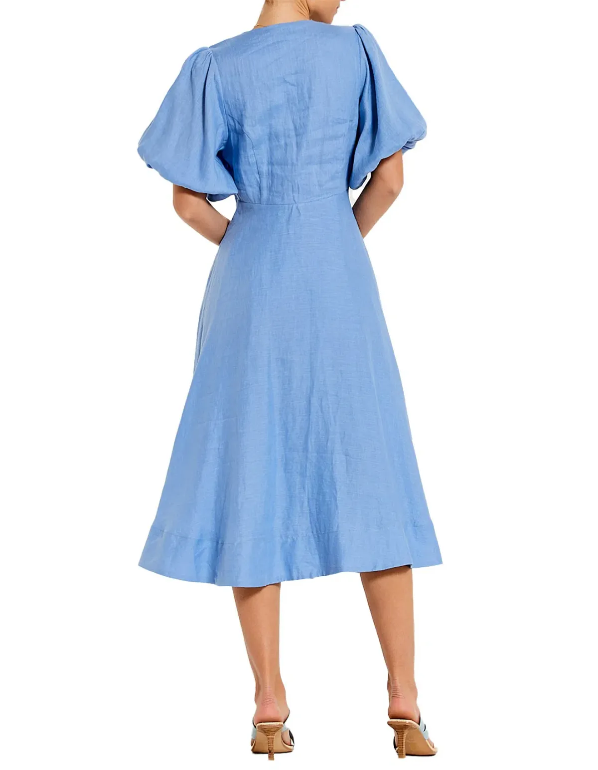 Bohemian Traders A-line Midi Dress Blue Size L/AU 14 - Image 3