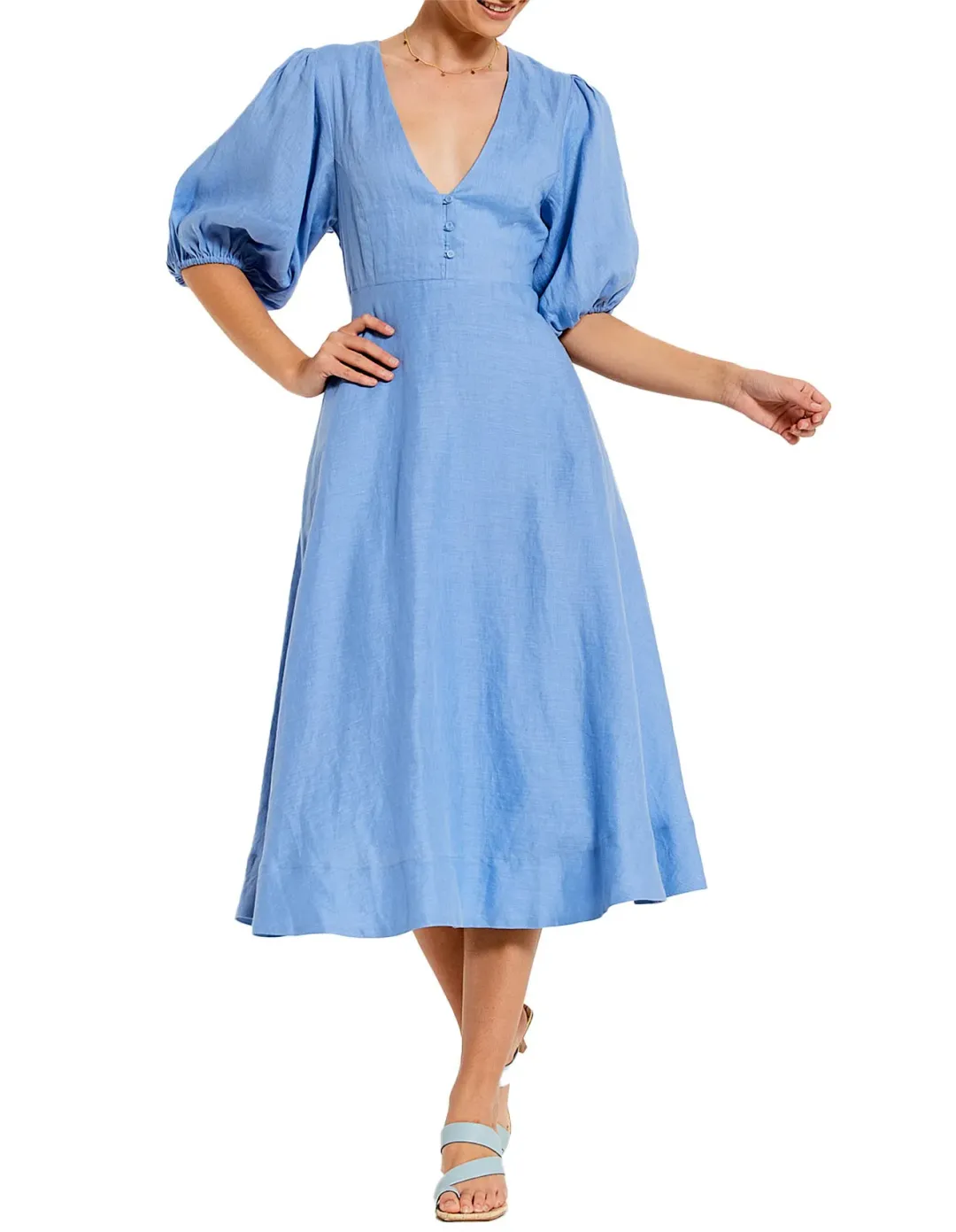 Bohemian Traders A-line Midi Dress Blue Size L/AU 14 for rent on The Volte - main image