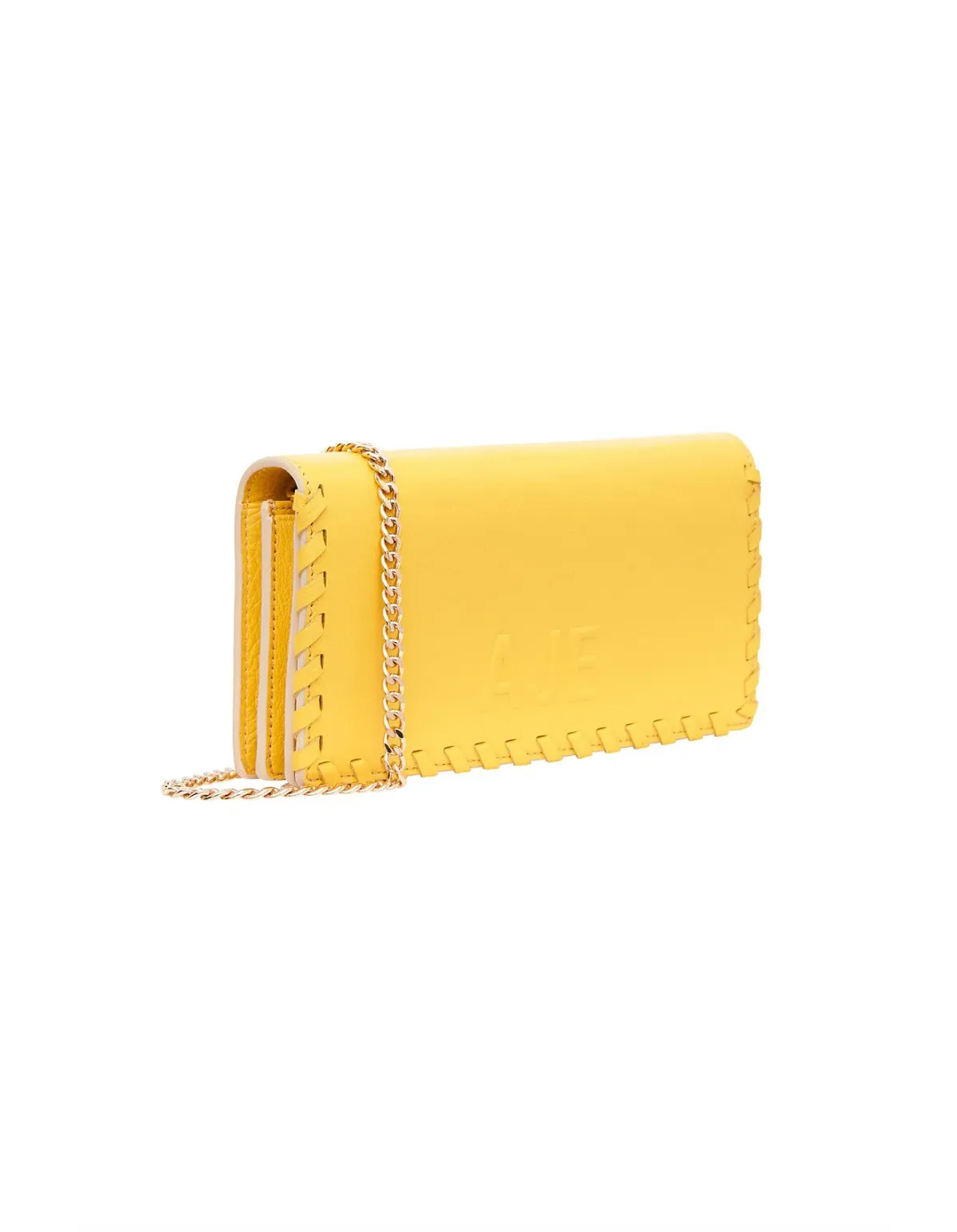 Aje Jour Leather Clutch Bag Yellow - Image 2