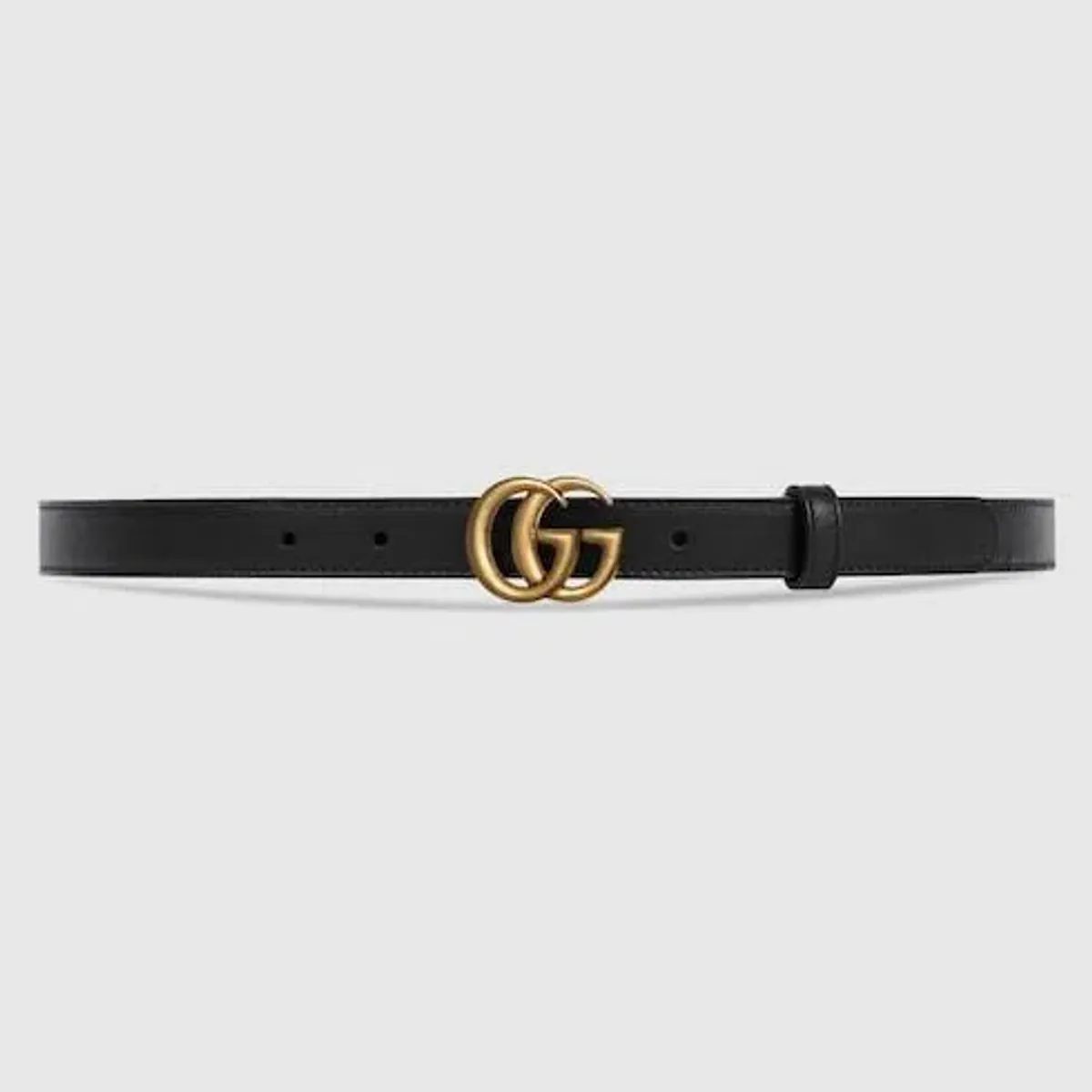 Gucci GG Small Leather Belt In Black - Image 1