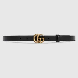 Gucci GG Small Leather Belt In Black for rent on The Volte - image 1