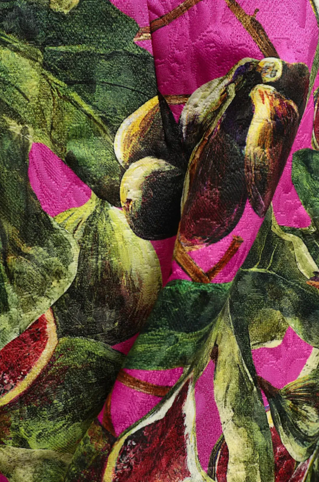 Dolce and Gabbana Sleeveless A-Line Brocade Mini Dress Fig Print Size M / AU 10 for rent on The Volte - main image