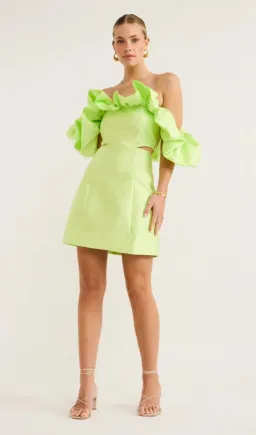 Alemais Suzi Off Shoulder Mini Green Size AU 10 for rent on The Volte - image 1