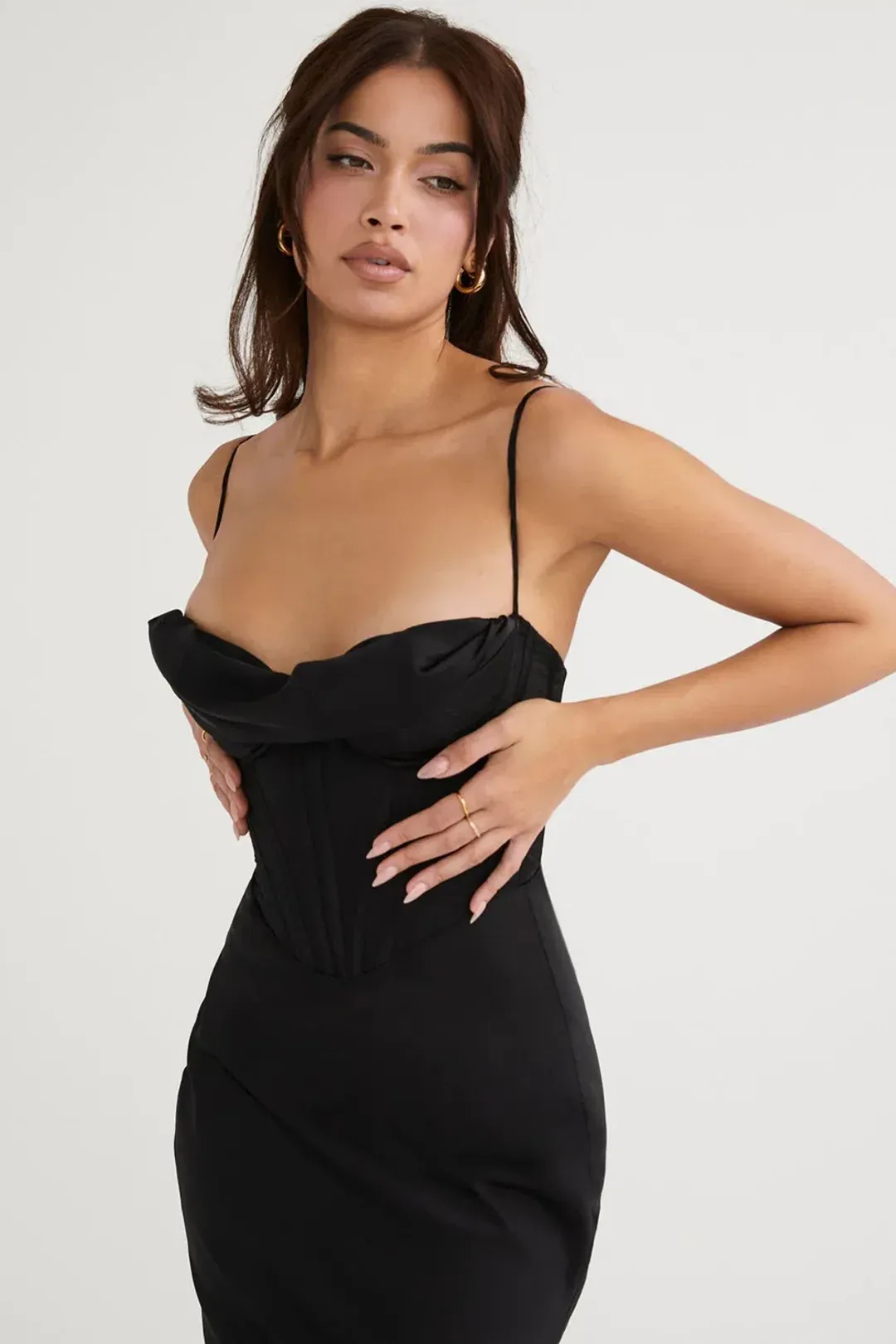 House Of CB Chairmane Corset Dress Black Size S / AU 8 for rent on The Volte - main image
