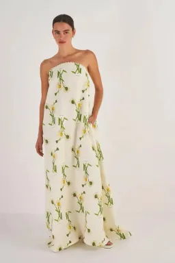 Oroton Field Daisy Gown Cream Size AU 6 for rent on The Volte - image 1