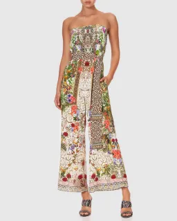 Camilla Fair Verona Tie Waist Strapless Jumpsuit with Belt Multi Size M/Au 12 for rent on The Volte - image 5