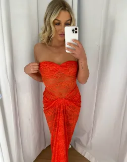 Natalie Rolt Naomi Dress Tangerine Size 8 for rent on The Volte - image 3