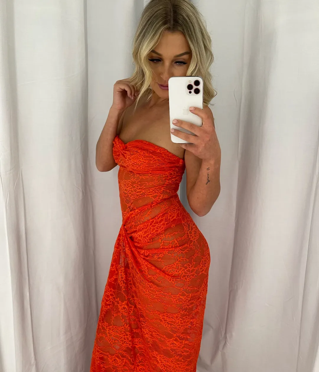 Natalie Rolt Naomi Dress Tangerine Size 8 for rent on The Volte - main image