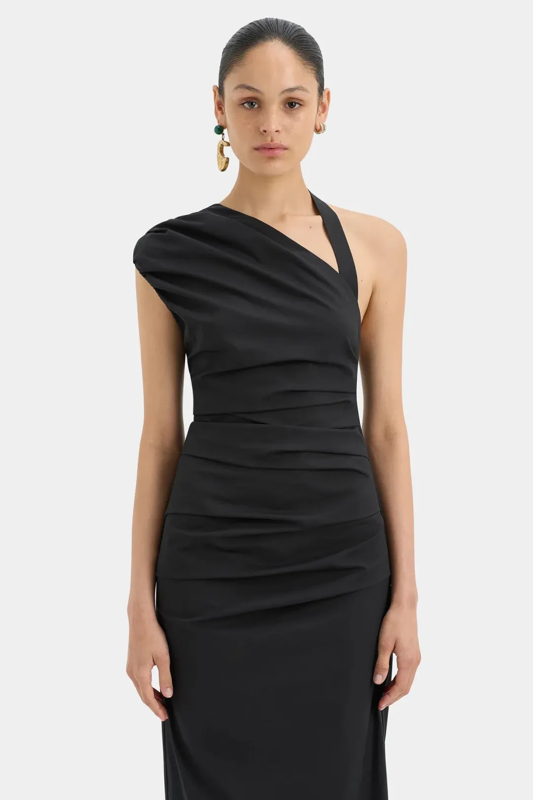 Sir the Label Giacomo Gathered Gown Black Size 8 for rent on The Volte - main image