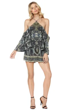 Camilla Constantinople Halter Layered Playsuit Print Size 2 for rent on The Volte - image 1