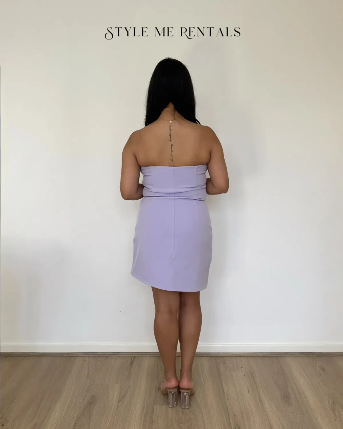 By Johnny Strapless Wave Mini Dress Lilac Size 10 - Image 4