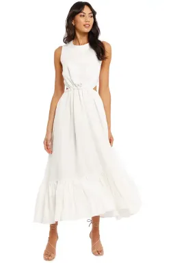 Leo Lin Luminous Linen Cutout Dress White Size 12 for rent on The Volte - image 1