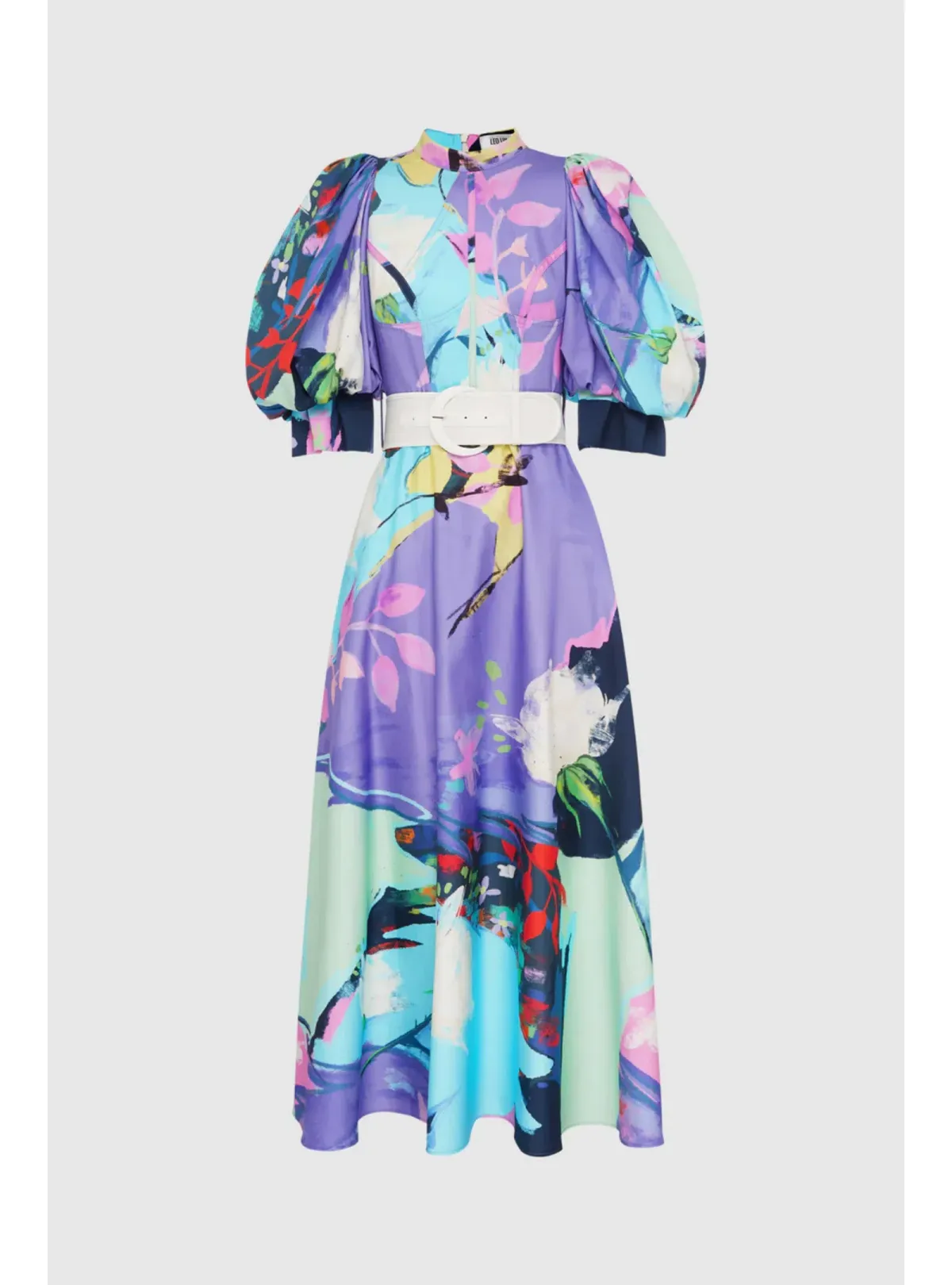 Leo Lin Illusory Cotton Dress Multi Print Size AU 8 - Image 3