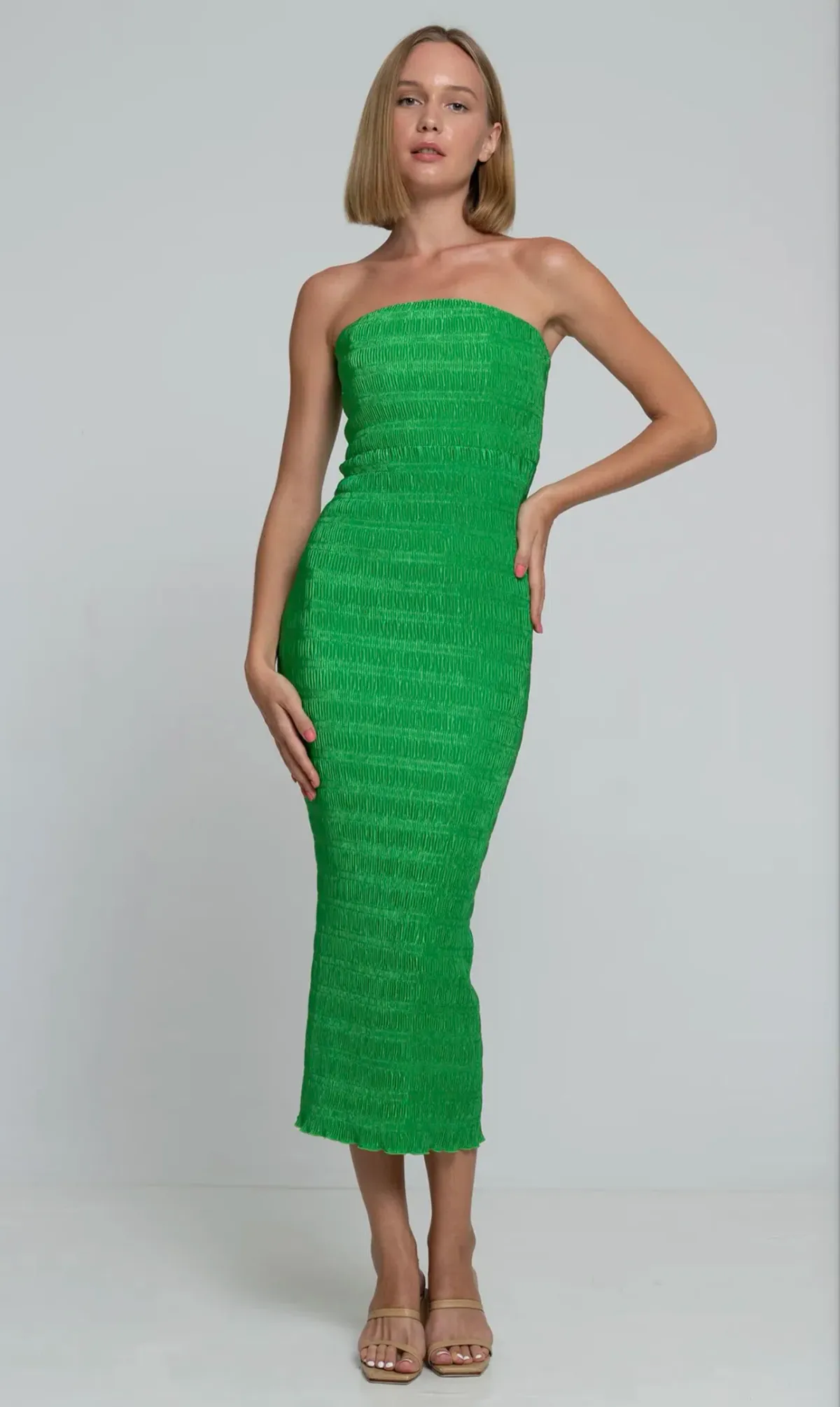 L’IDEE Aurore Gown Midi Sea Green Size 6 - Image 1