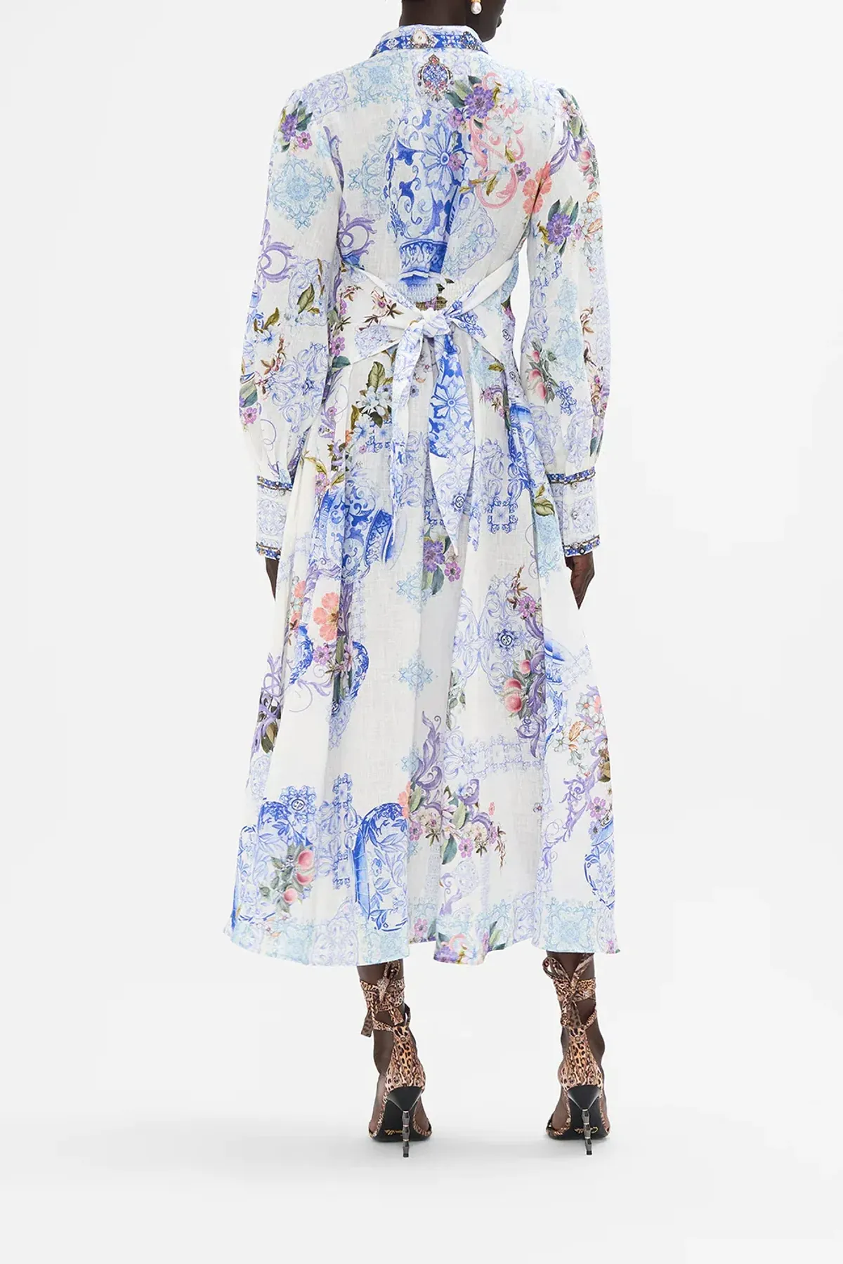 Camilla Waist Tie Shirt Dress Paint Me Positano Size AU 12 - Image 2