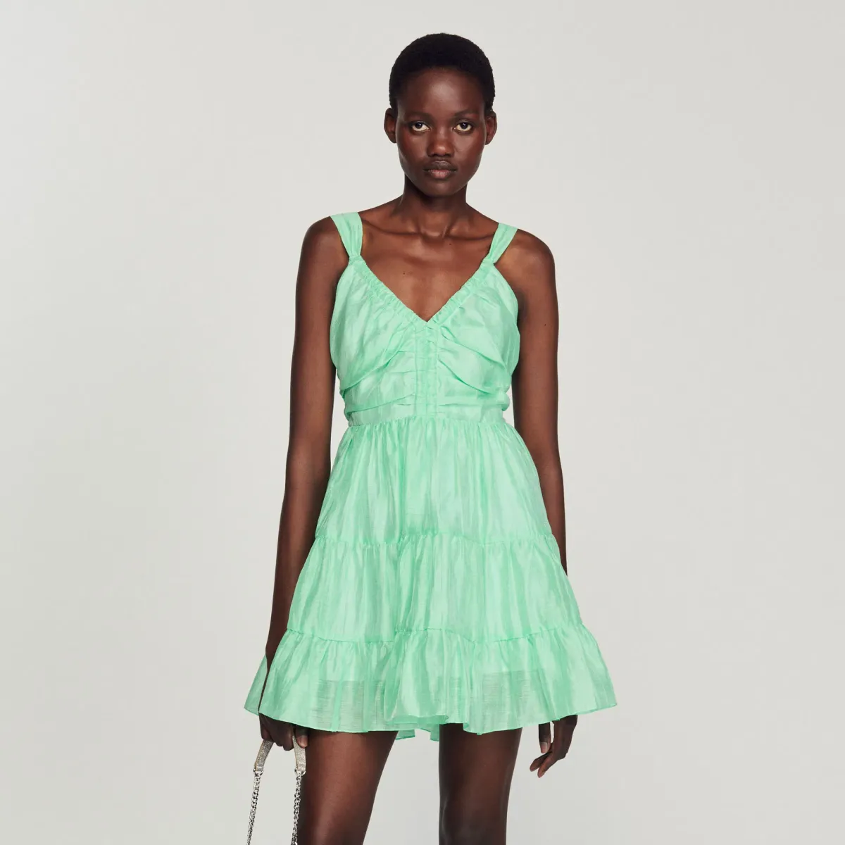 Sandro Paris Mariella Woven Dress Mint Green Size AU 6 - Image 2