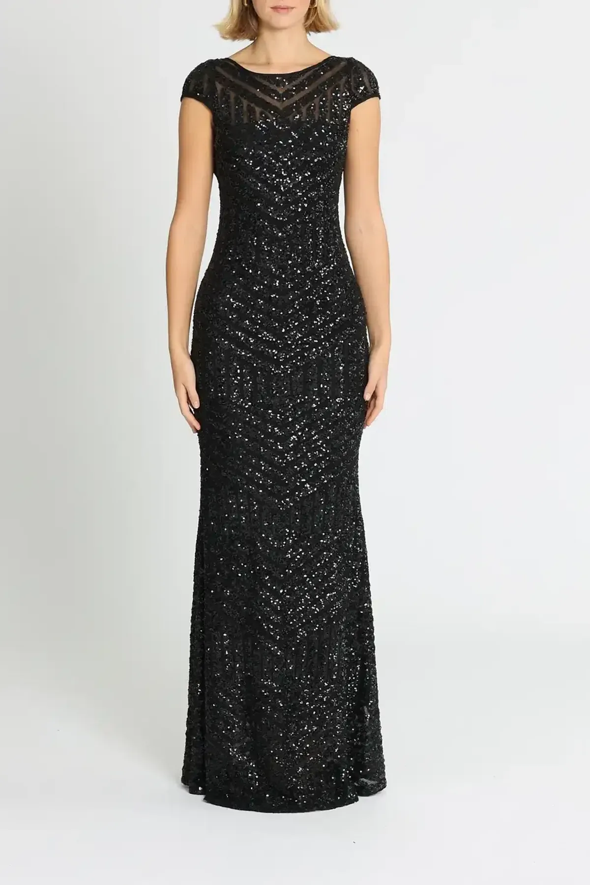 Langhem Ida Sequin Gown Black Size AU 16 - Image 1