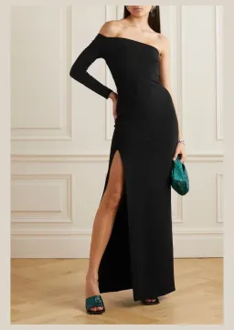 Solace London Palmer One Shoulder Maxi Dress in Black Size 12 for rent on The Volte - image 1