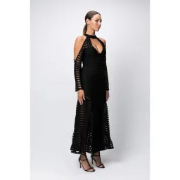 White Suede Time Stops Fishbone Dress Black Size 6 for rent on The Volte - image 2