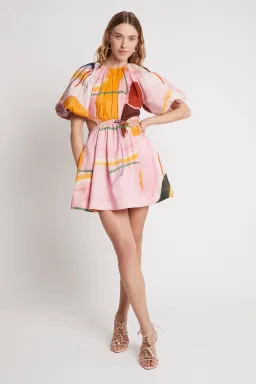 Aje Capucine Puff Sleeve Mini Dress Multi Size 6 for rent on The Volte - image 1