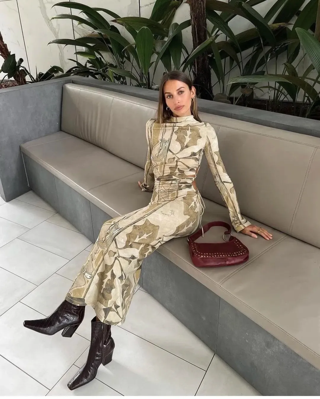 Camilla and Marc Khya Printed Midi Dress Size 10 for rent on The Volte - main image