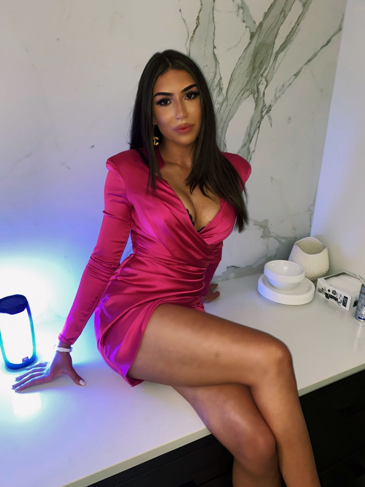 House of CB Nelinha Gathered Tux Wrap Dress Pink Size 6 - Image 3