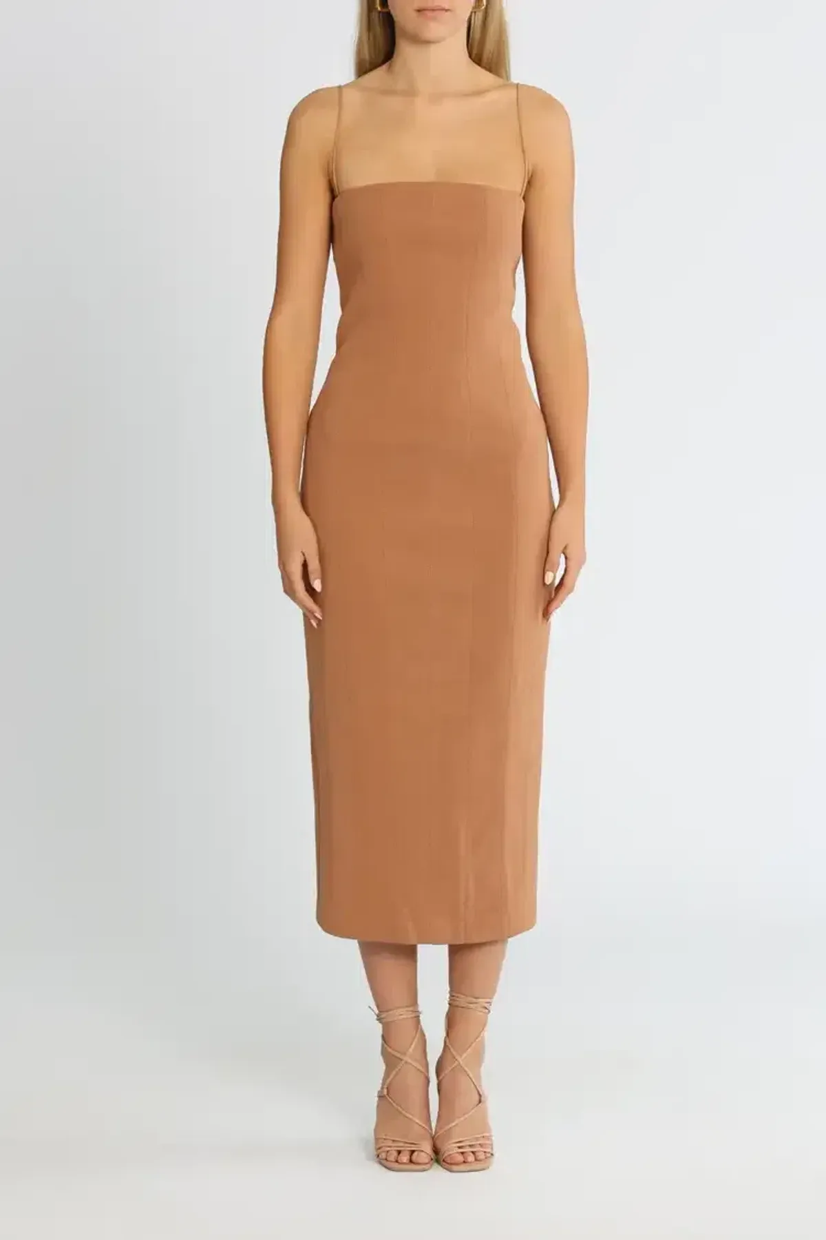 MISHA Irisa Dress Praline Brown Size 10 - Image 1